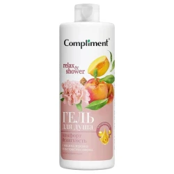 Duş geli Compliment Relax & Showers, şaftalı yağı və pion ekstraktı ilə, rahatlıq və yumşaqlıq, 400 ml