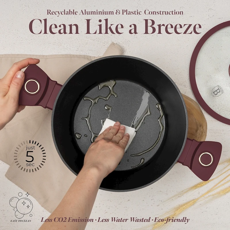 Набор кастрюль и сковородок Berlinger Haus Leonardo Collection BH-8051, 15 предметов, алюминий, трехслойное антипригарное титановое покрытие, бордовый Набор кастрюль и сковородок Berlinger Haus Leonardo Collection BH-8051, 15 предметов, алюминий, трехслойное антипригарное титановое покрытие, бордовый