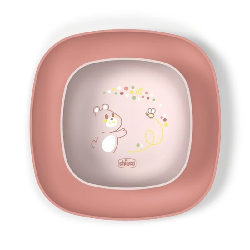 Набор тарелок Chicco, розовый, 12+ месяцев Набор тарелок Chicco, розовый, 12+ месяцев