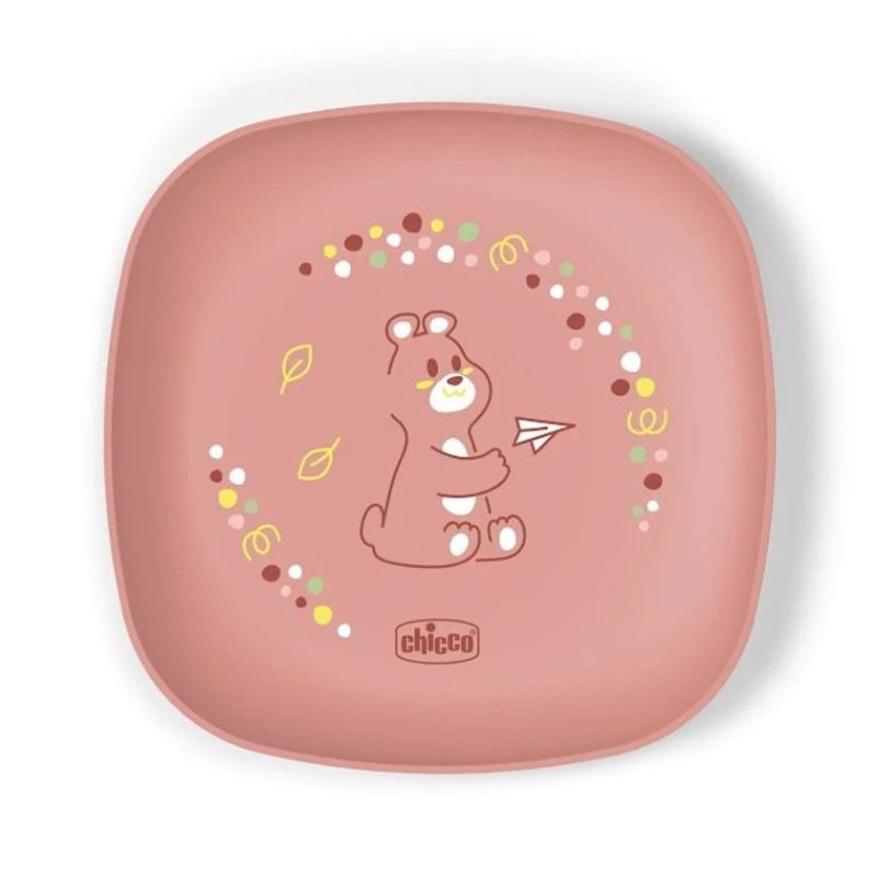 Набор тарелок Chicco, розовый, 12+ месяцев Набор тарелок Chicco, розовый, 12+ месяцев