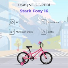 Velosiped Stark Foxy 16, çəhrayı/gümüşü, 16