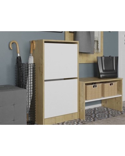 Ayaqqabı üçün tumba Art Mebel 31, laminat, ağ, 80х70х30 sm
