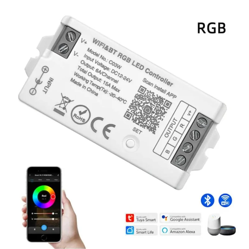 Умная система освещения Tuya C03W WiFi & Bluetooth LED Kontroller Умная система освещения Tuya C03W WiFi & Bluetooth LED Kontroller