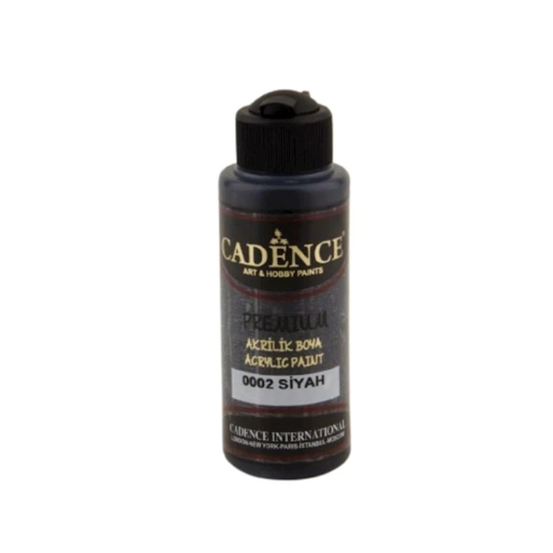 Декоративная акриловая краска Cadence Premium Acrylic Paint 0002 Black, черный, 120 мл