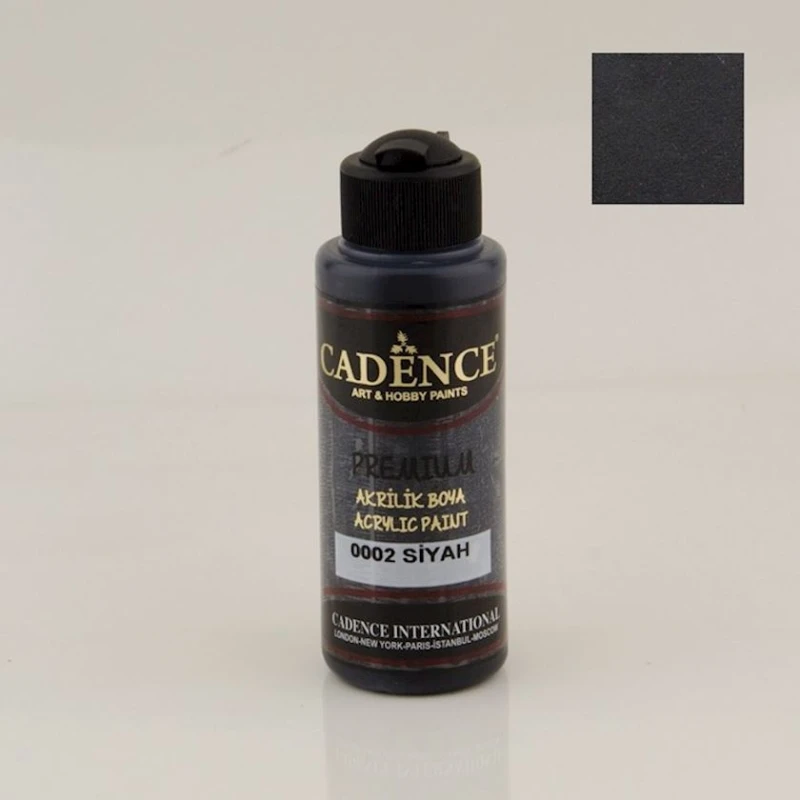 Декоративная акриловая краска Cadence Premium Acrylic Paint 0002 Black, черный, 120 мл