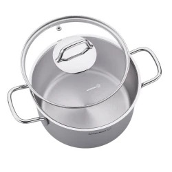 Сотейник Korkmaz Perla 22х6см, 2.3 л, нержавеющая сталь, с крышкой, две ручки, серебристый