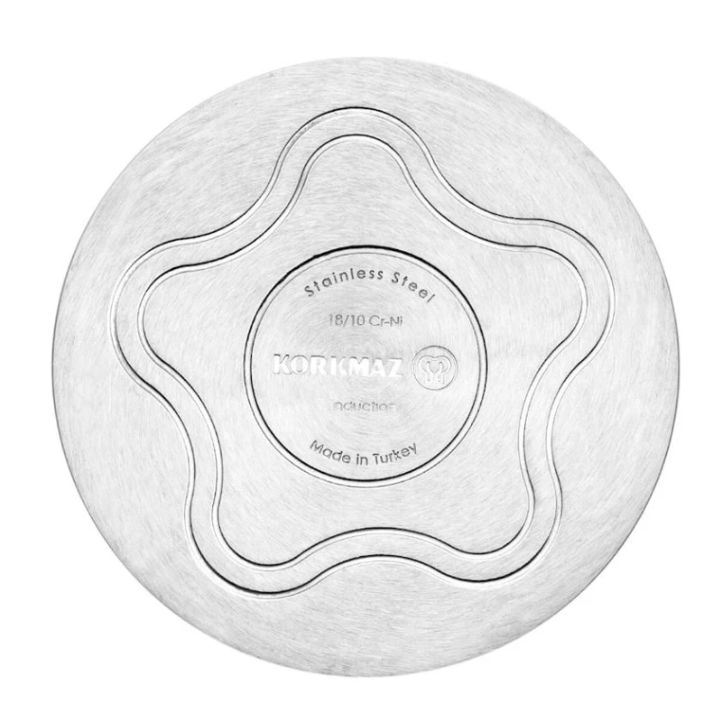 Сотейник Korkmaz Perla 22х6см, 2.3 л, нержавеющая сталь, с крышкой, две ручки, серебристый