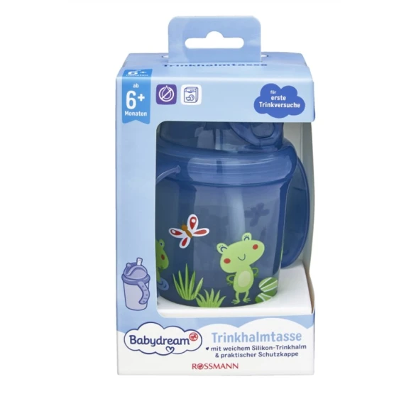 Поильник с трубочкой Babydream, 6+ месяцев, 240 мл, товар в ассортименте