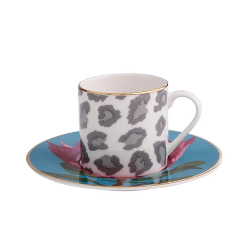 Кофейная пара Porland Africa Design4 04ALM005857, фарфор, 90 мл Кофейная пара Porland Africa Design4 04ALM005857, фарфор, 90 мл