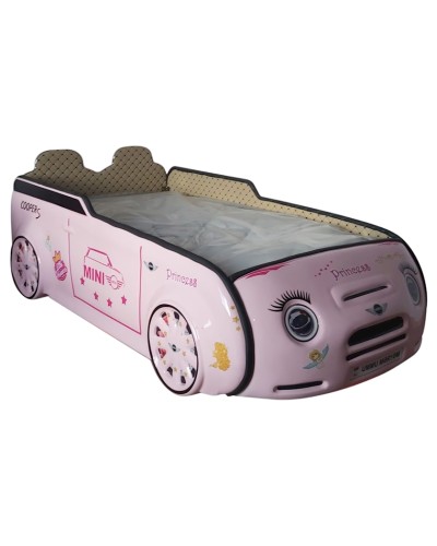 Çarpayı FULL 3D Minni Cooper, 107x190 sm, çəhrayı