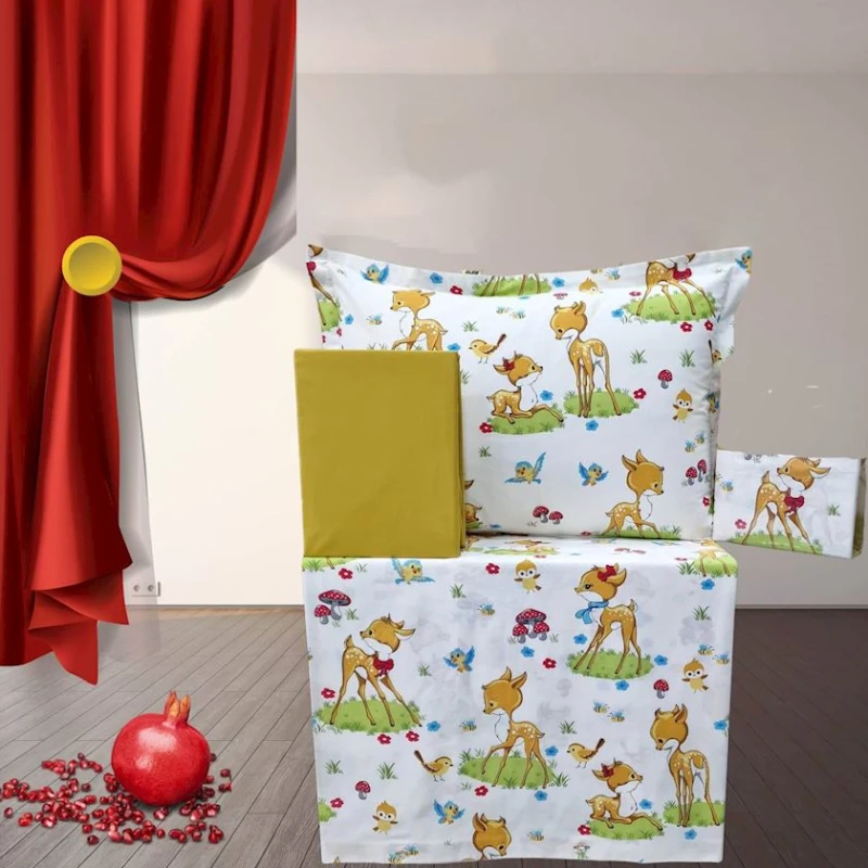 Детское постельное белье Narlı 000866, односпальное, хлопок, разноцветное, пододеяльник 160x220 см, простыня 180x240 см, наволочка 50x70 см/1 шт