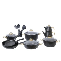 Qab-qacaq dəsti Oncu, qranit, qara, 24 parça