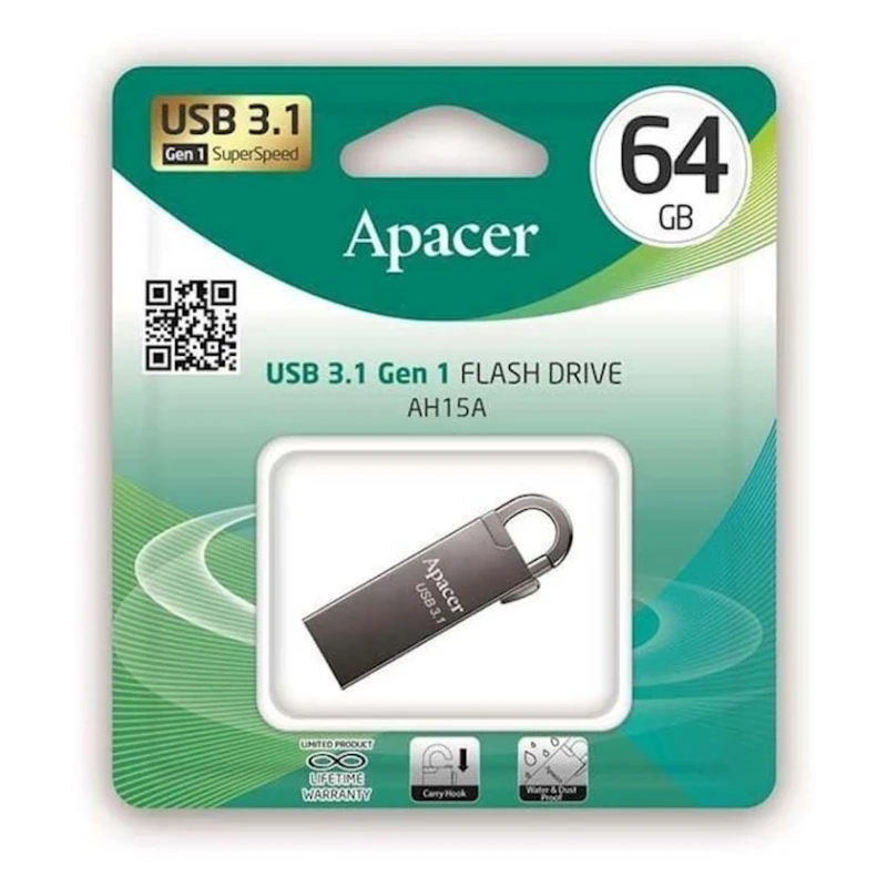 Флешка Apacer AH15A 64 GB Black (AP64GAH15AA-1-N)