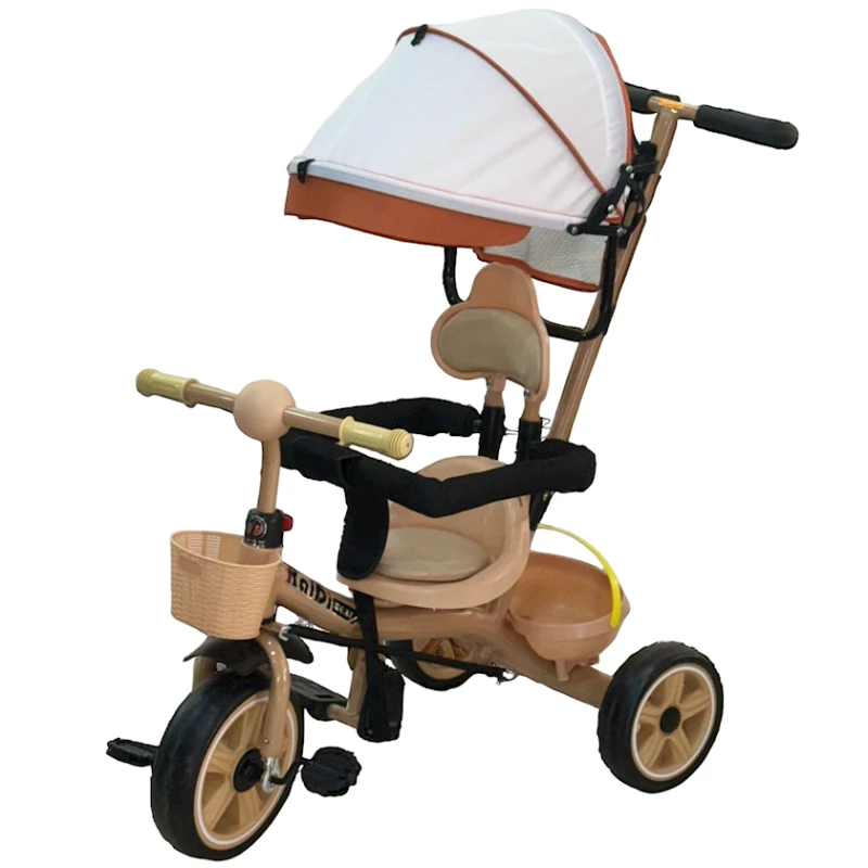 Üçtəkərli velosiped A90-2, 4 yaş qədər, bej/ağ