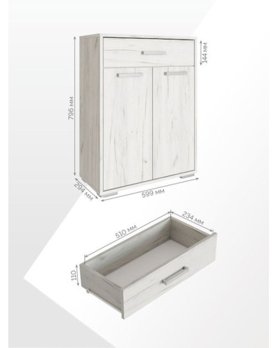 Tumba 59.9x29.4x79.6 sm, LDSP, Palıd kraft