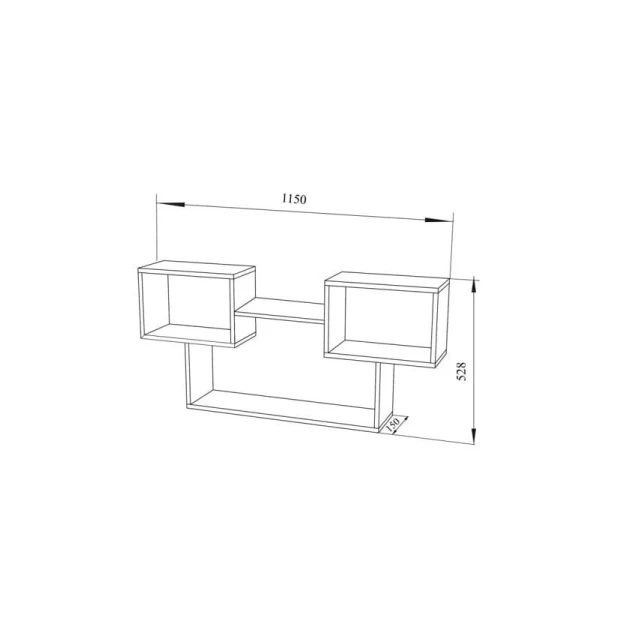 Полка ev_12116238, ЛДСП, 115x52.8x15 см Полка ev_12116238, ЛДСП, 115x52.8x15 см