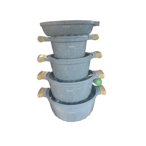 Набор кастрюль, гранит, 10 предметов, кастрюли 20/24/28/32 см, сковорода 28 см