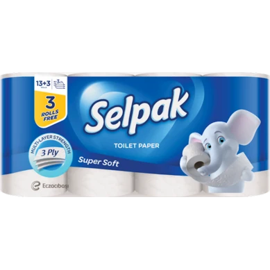 Üçqatlı tualet kağızı Selpak 16 rulon Üçqatlı tualet kağızı Selpak 16 rulon