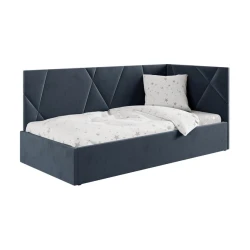 Односпальная кровать Art_tek_yataq(120) 89, ламинат/ткань, синяя, 85x120x200 см