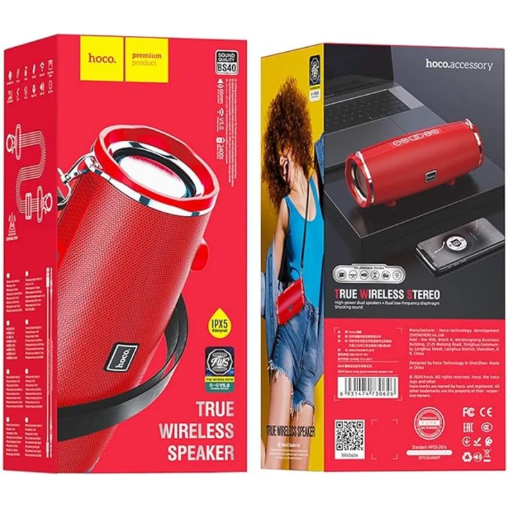 Portativ dinamik Hoco BS40, qırmızı
