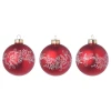 Набор елочных игрушки IKEA, 8 см, 3 шт, красный
