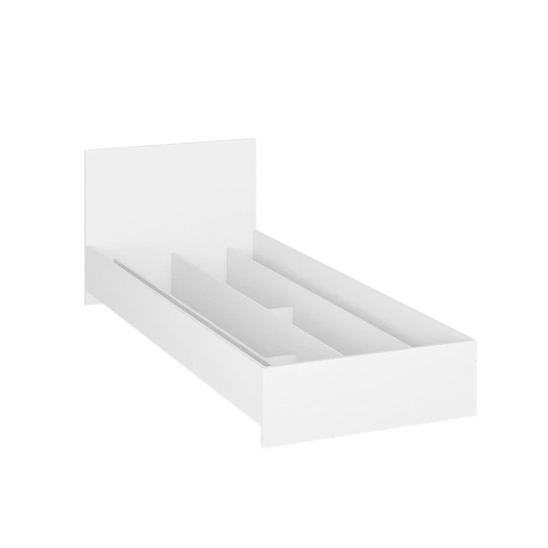 Односпальная кровать Art_tek_yataq (100) 5, ламинат, белая, 200x85x100 см