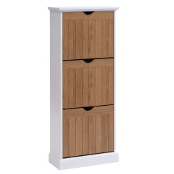 Шкаф для обуви JYSK Oldekrog 132x55x25 см, 3 секции, белый/коричневый Шкаф для обуви JYSK Oldekrog 132x55x25 см, 3 секции, белый/коричневый