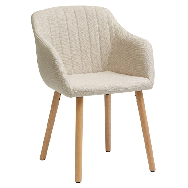 Стул JYSK Adslev, 59х60х80 см, бежевый/коричневый, 2 шт Стул JYSK Adslev, 59х60х80 см, бежевый/коричневый, 2 шт