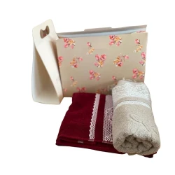 Подарочный набор Maison D'or Paris 90х48 см, хлопок, бежевый/красный, 2 шт.