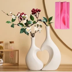 Ваза Plateon0048, керамика, белая, 18 см