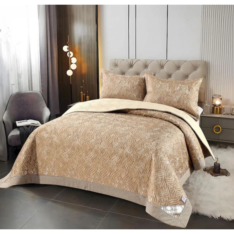 Örtük TZE-077, ikinəfərlik, qızılı, 240x220 sm