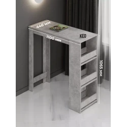 Барная стойка Keo, 44.6x110x106.5 см, ЛДСП, цвет бетона Барная стойка Keo, 44.6x110x106.5 см, ЛДСП, цвет бетона