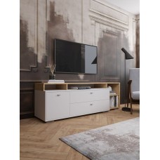 TV üçün tumba 171x56x43 sm, LDSP, ağ/qəhvəyi