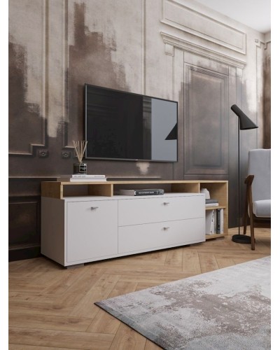 TV üçün tumba 171x56x43 sm, LDSP, ağ/qəhvəyi
