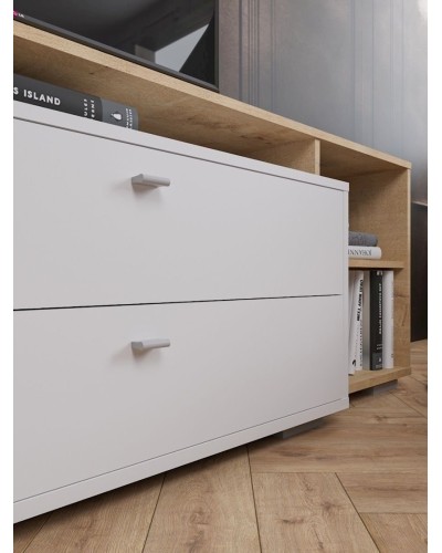 TV üçün tumba 171x56x43 sm, LDSP, ağ/qəhvəyi