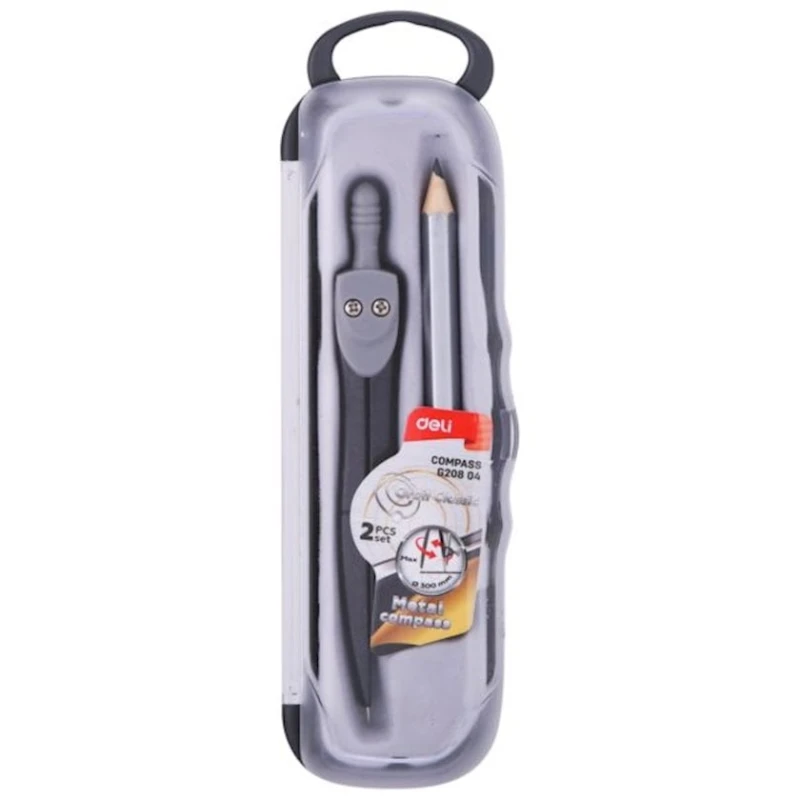 Циркуль Deli G20804 металлический в комплекте с карандашом Циркуль Deli G20804 металлический в комплекте с карандашом