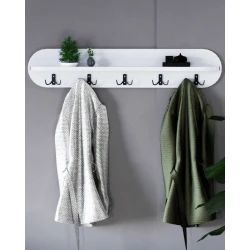 Вешалка Art_asilqan_8, ламинат, белая, 20х80 см Вешалка Art_asilqan_8, ламинат, белая, 20х80 см