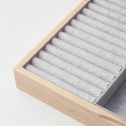 Органайзер для украшений IKEA Halsrem, с прозрачным акриловым пластиковым окном, бамбук, 33x22x6 см