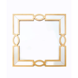 Настенное зеркало Hom-me Eye 100056, стекло/дерево, 60 см, золотистый