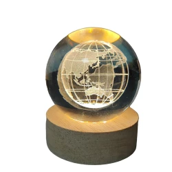 Şar şəkilli dekorativ lampa 9254, 8 sm, atlıq ilə, taxta/şüşə