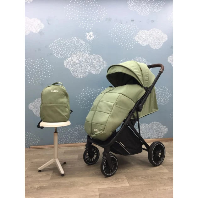 Детская коляска Kidilo 6530-B, зеленая