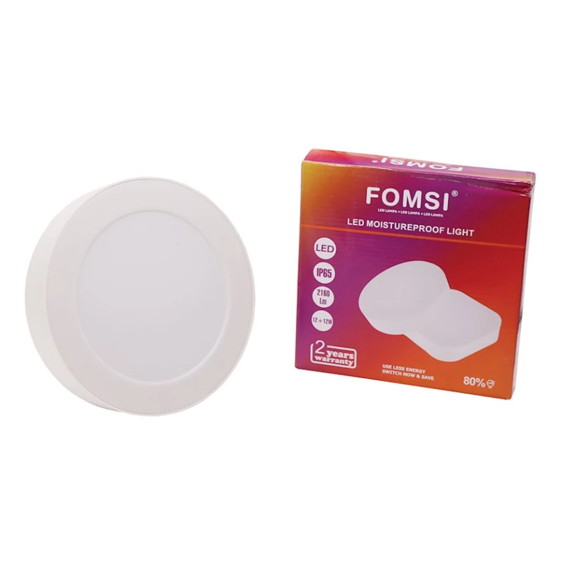 LED plafon 12 + 12W WH + WW, dairəvi, ağ