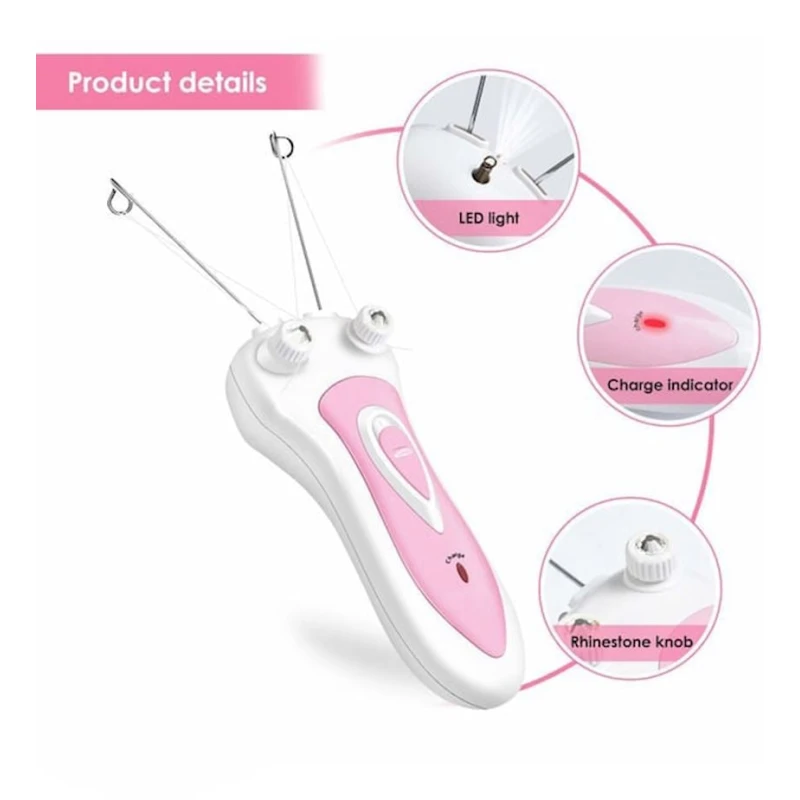 Нитевой эпилятор, белый/розовый