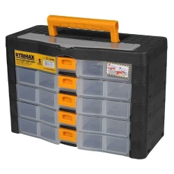 Ящик с органайзером Rtrmax RCA2071, 390x260x170 мм, пластик, желтый/черный