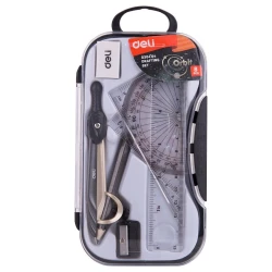 Готовальня Deli G30404, 8 предметов, 125 мм, черный/прозрачный Готовальня Deli G30404, 8 предметов, 125 мм, черный/прозрачный