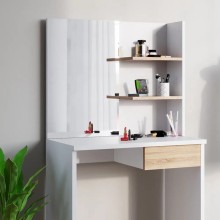 Makiyaj masası Art Mebel 98, laminat, ağ, 140x75x40 sm
