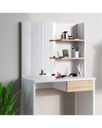 Makiyaj masası Art Mebel 98, laminat, ağ, 140x75x40 sm
