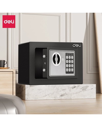 Mebel seyfi Deli ET510, elektron kodlu kilid və açar ilə, tünd boz - ET510
