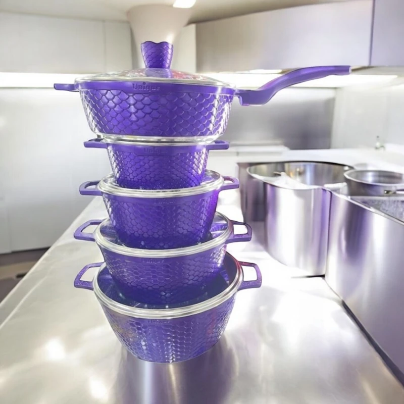 Набор посуды Gallery Home GH-000130, 22/24/28/32 см, гранит, фиолетовый Набор посуды Gallery Home GH-000130, 22/24/28/32 см, гранит, фиолетовый