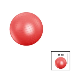 Fitnes topu Gymnic 202022000055, PVC, 65 sm, qırmızı